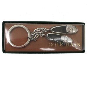 Brand New Cole Haan Keychain (Fob)!  Silver  Pair of Penny Loafers Shoes